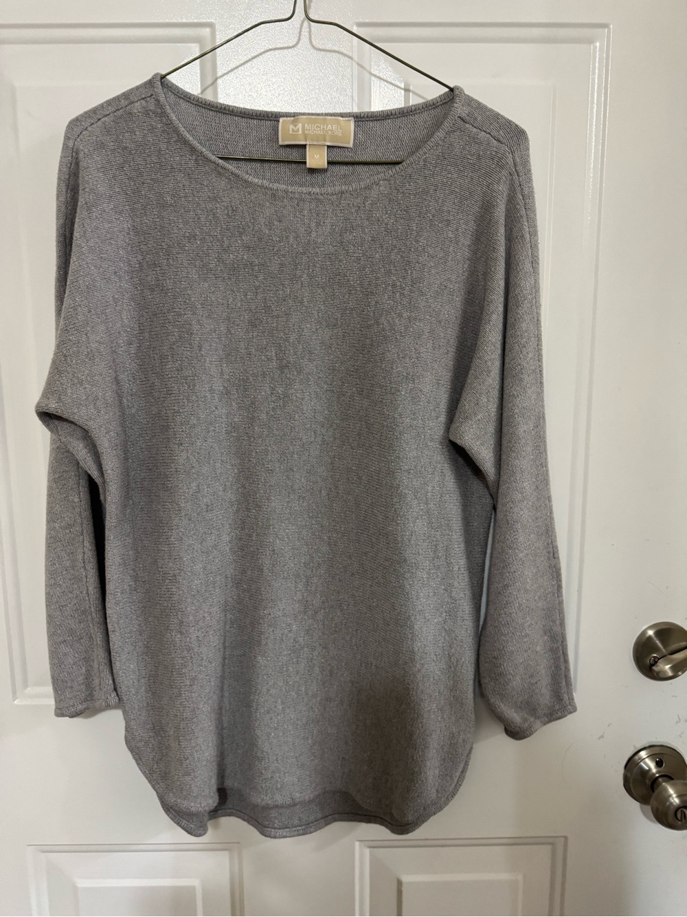 MICHAEL KOR cotton blend Light Gray Crewneck Sweater great for summer evenings!